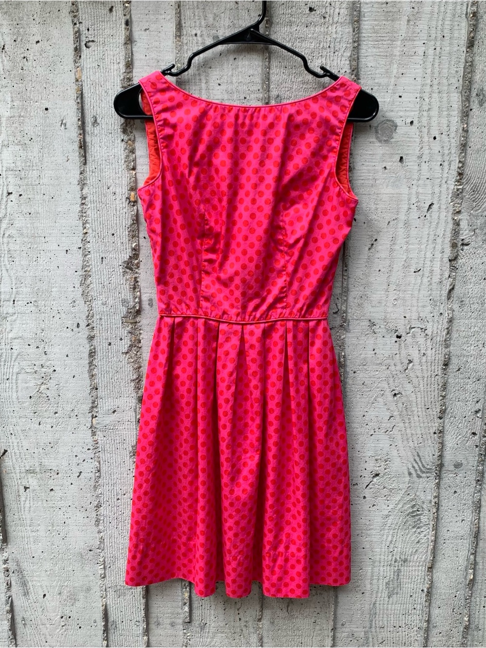 Lanz Originals Vintage Pink Polka Dot Fit and Flare Dress Retro Pin-Up Sz Small